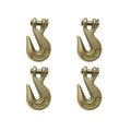 Tie 4 Safe G70 3/8" Clevis Grab Hooks Tow Chain Hook Flatbed Truck Trailer Tie Down, 4PK FH406-38-4